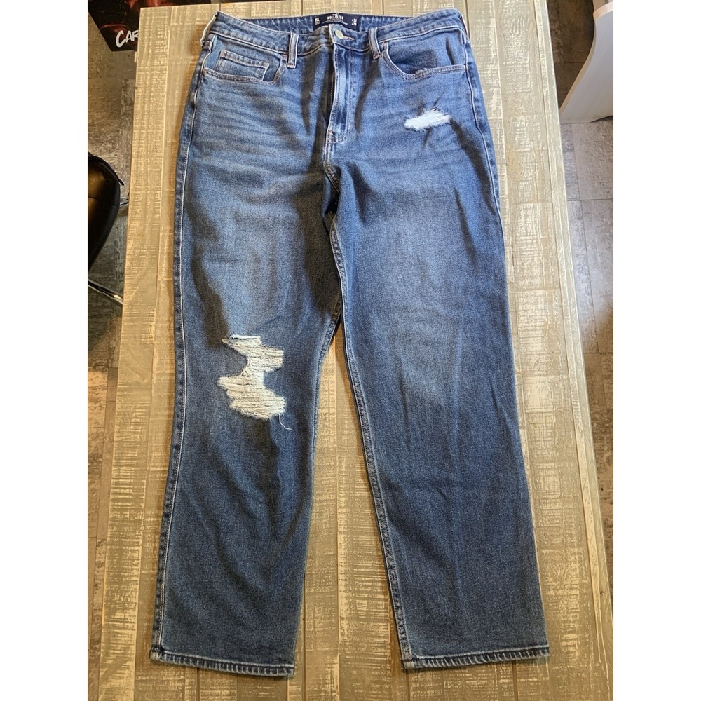 Hollister Ultra High Rise Vintage Straight Blue Jeans‎ Womens Sz 15 W32 L29